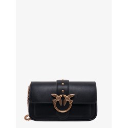 Love one pocket leather shoulder bag with love birds buckle