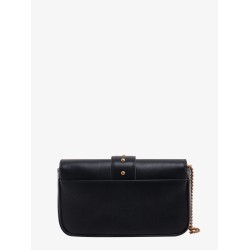 Love one pocket leather shoulder bag with love birds buckle