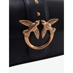 Love one pocket leather shoulder bag with love birds buckle