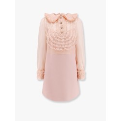 Couture crepe dress with laces profiles