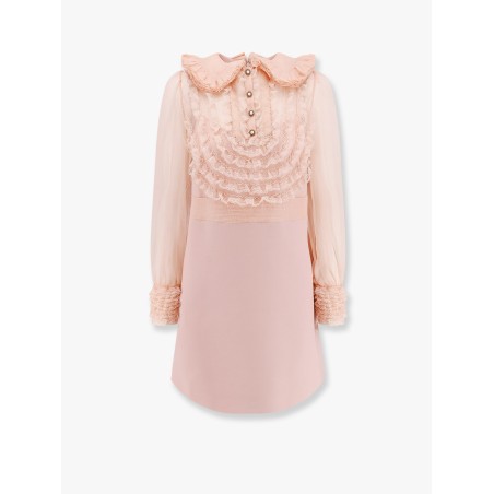 Couture crepe dress with laces profiles