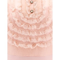 Couture crepe dress with laces profiles