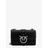 Leather shoulder bag with love birds buckle