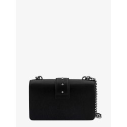 Leather shoulder bag with love birds buckle