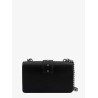 Leather shoulder bag with love birds buckle
