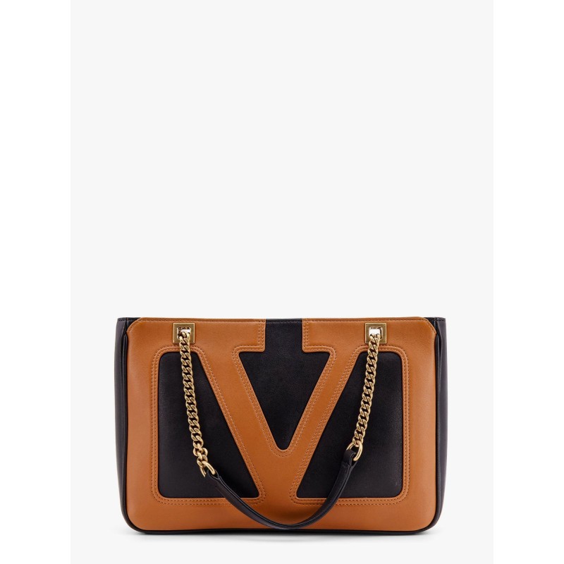 Valentino garavani viva superstar leather shoulder bag with maxi vlogo signature on the front