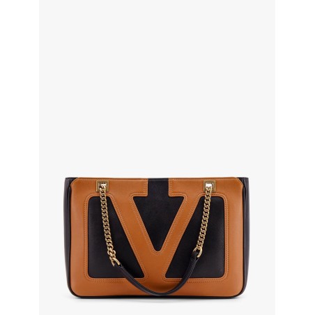 Valentino garavani viva superstar leather shoulder bag with maxi vlogo signature on the front