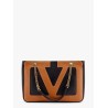 Valentino garavani viva superstar leather shoulder bag with maxi vlogo signature on the front