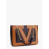 Valentino garavani viva superstar leather shoulder bag with maxi vlogo signature on the front