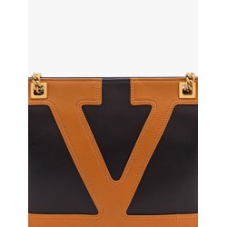 Valentino garavani viva superstar leather shoulder bag with maxi vlogo signature on the front