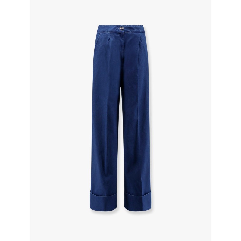 Wide fit bottom fold jeans