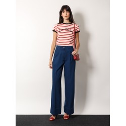 Wide fit bottom fold jeans
