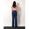Wide fit bottom fold jeans