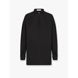 Oversize cotton shirt with iconic bee and monogram embroidery
