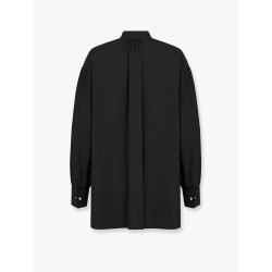 Oversize cotton shirt with iconic bee and monogram embroidery