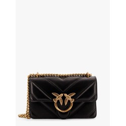 Matelassé leather shoulder bag with love birds buckle