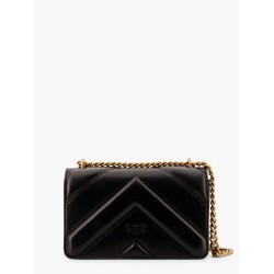 Matelassé leather shoulder bag with love birds buckle