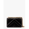 Matelassé leather shoulder bag with love birds buckle