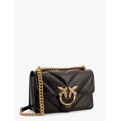 Matelassé leather shoulder bag with love birds buckle