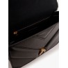 Matelassé leather shoulder bag with love birds buckle