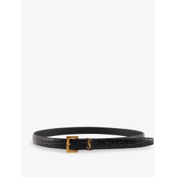 Cassandre leather belt with croco print