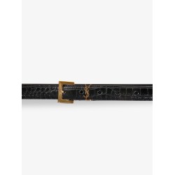 Cassandre leather belt with croco print
