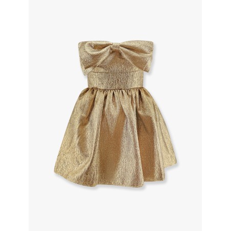 Metallic fibre fabric mini dress