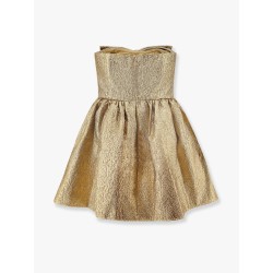 Metallic fibre fabric mini dress