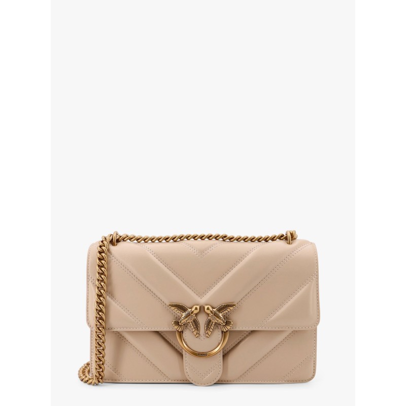Love one classic matelassé leather shoulder bag with love birds buckle