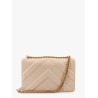 Love one classic matelassé leather shoulder bag with love birds buckle