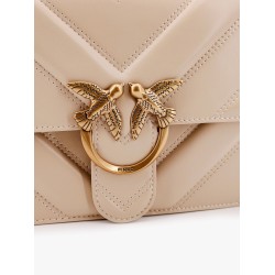 Love one classic matelassé leather shoulder bag with love birds buckle