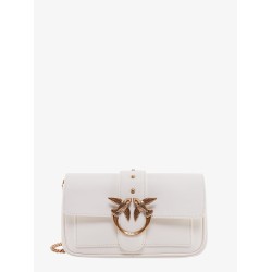 Love one pocket leather shoulder bag with love birds buckle