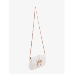 Love one pocket leather shoulder bag with love birds buckle