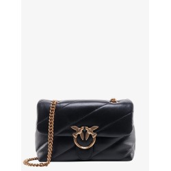 Matelassé leather shoulder bag with iconic love birds buckle