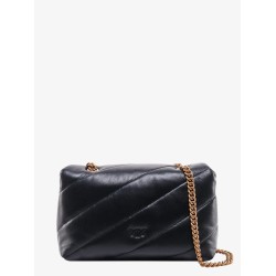 Matelassé leather shoulder bag with iconic love birds buckle