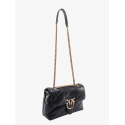 Matelassé leather shoulder bag with iconic love birds buckle