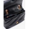 Matelassé leather shoulder bag with iconic love birds buckle