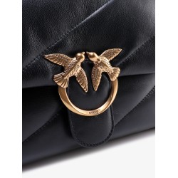 Matelassé leather shoulder bag with iconic love birds buckle