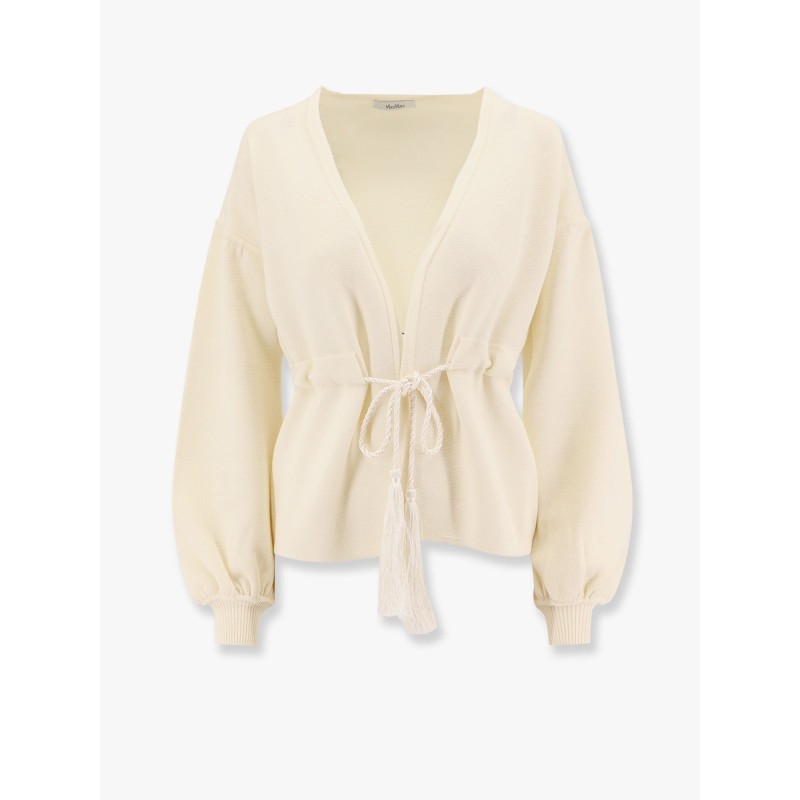 Tiberio virgin wool cardigan with rope at waist