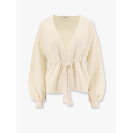 Tiberio virgin wool cardigan with rope at waist