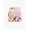 Silk blend shorts with floral print