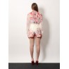 Silk blend shorts with floral print