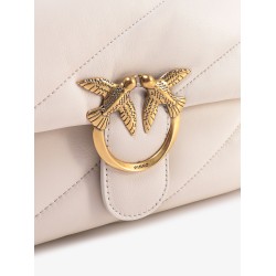 Matelassé leather shoulder bag with iconic love birds buckle