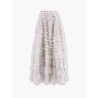 Ruffled tulle long skirt