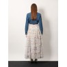 Ruffled tulle long skirt
