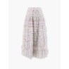 Ruffled tulle long skirt