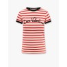 Striped cotton t-shirt with embroidered logo