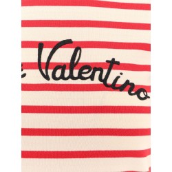 Striped cotton t-shirt with embroidered logo