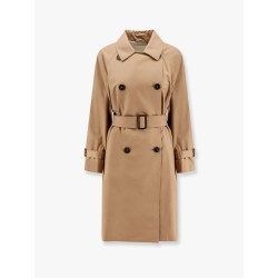 Cotton blend c trench with leather buckles