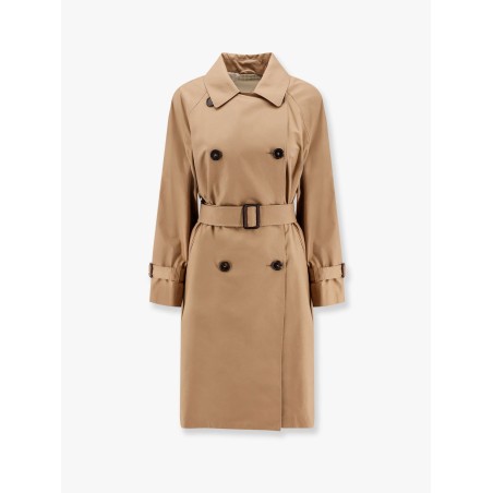 Cotton blend c trench with leather buckles